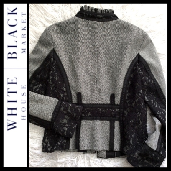 WHBM Herringbone Lace & Sequin Blazer - Picture 3 of 6